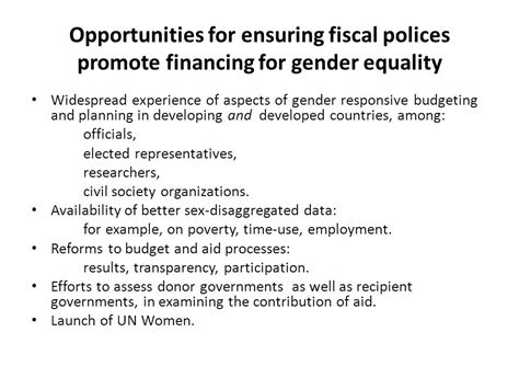 Financing Gender Equality And Womens Rights Presentation By Diane Elson High Level Global