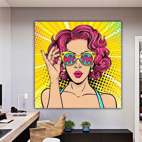 Pop Art Wall Art Comic Pop Art Woman WOW Omg Shock Comic - Etsy