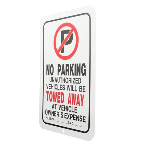 Everbilt In X In Aluminum No Parking Tow Away Sign The