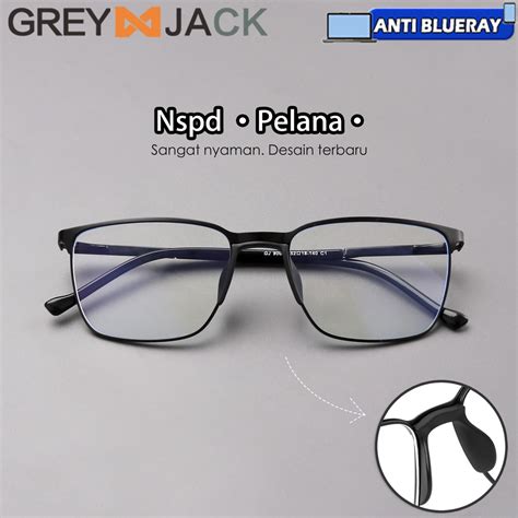 Jual Grey Jack Kacamata Antiradiasi Blueray TR90 Metal Bentuk Kotak