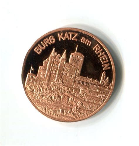 Medaille Sch Nes Deutschland Burg Katz Am Rhein Kupfer M Ebay