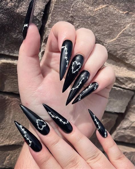 Gothic Black And Stiletto Nail Ideas And Inspirations