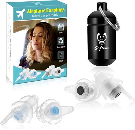 Airplane Earplugs 2 Pair Reusable Travel Ear Plugs Flying Plugs