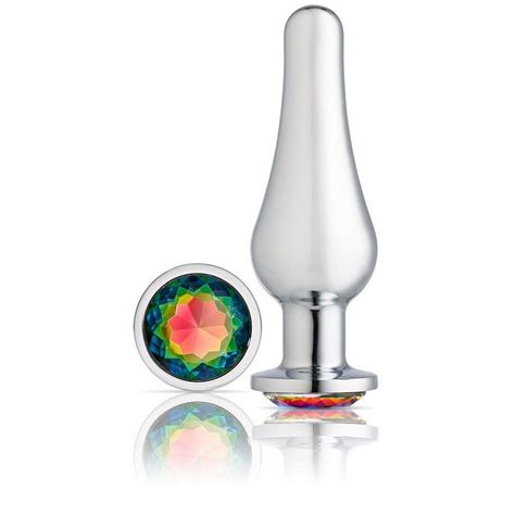 Cloud 9 Gems Silver Chromed Tall Anal Plug Large Sex Toys