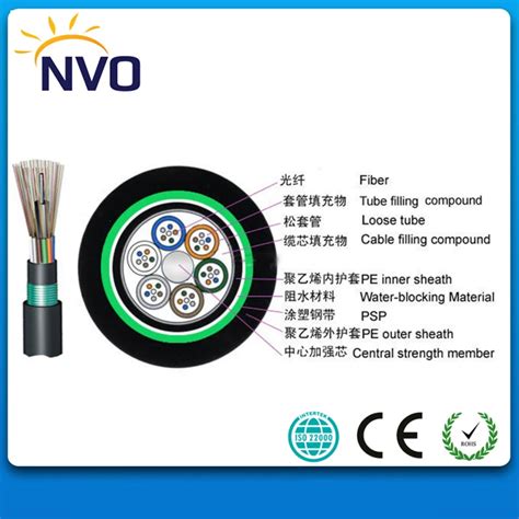 12 Core Single Mode G652d Gyty53 Direct Buried Optical Fiber Cable