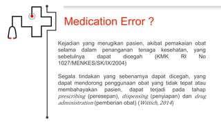 MEDICATION ERROR FARMASI MANAHAN 2024 Pptx