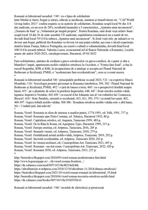 Calaméo Romanii In Laboratorul Mondial 549 Cu O Lipsa De Solidaritate