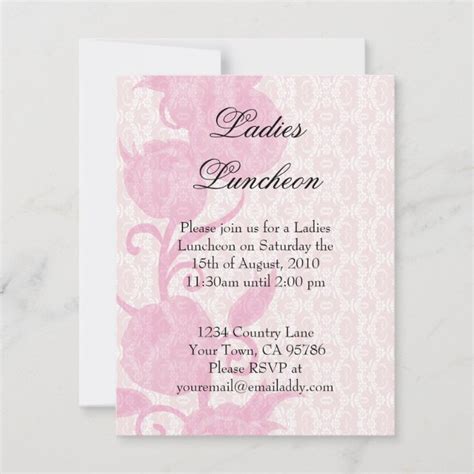 Lace Roses Ladies Luncheon Party Invitation | Zazzle.com