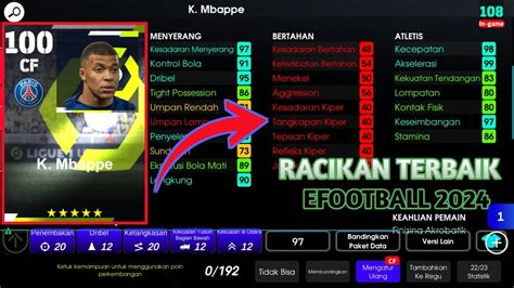 Racikan Terbaru K Mbappe Standar Old Max Rating Efootball