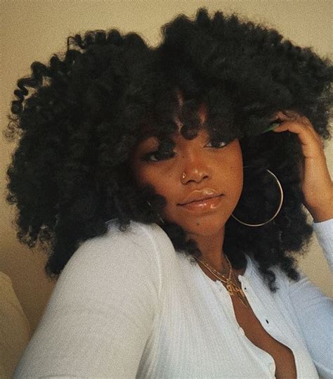 Naturally Melanin Hair On Instagram Curly Afro W Bang Follow