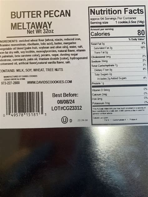 Davids Cookies Butter Pecan Meltaways Tin 32 Oz 2 Lbs 49578151813 EBay