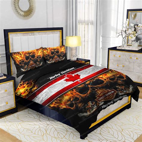 Buy Harley Davidson Skulls Fire Bedding Sets Bed Sets Bedroom Sets