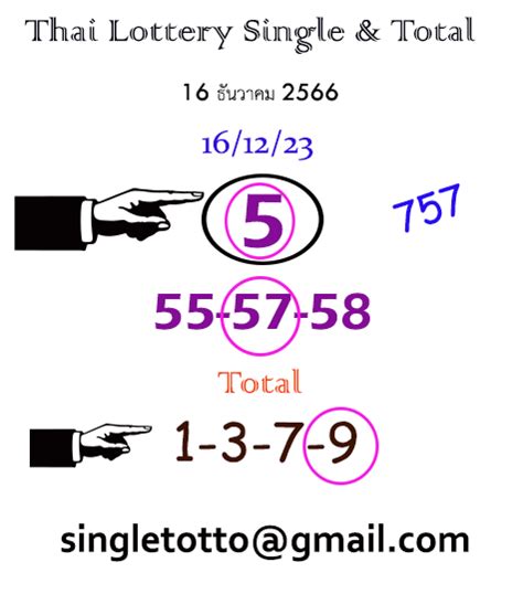 Thai Lottery Best Single Digit Win Tips 17 01 24 Thai Lottery Thai