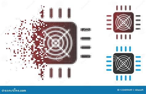 Icono De Semitono Descompuesto Del Procesador De Asic Del Pixel