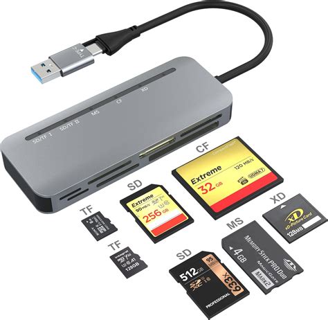 Lecteur Carte SD USB C USB 3 0 7 en 2 Lecteurs de Carte Mémoire