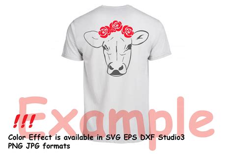 Cow With Flowers Silhouette SVG Bandanna Flower Heifer Iron 74sv By