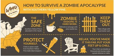 Infographic How To Survive A Zombie Apocalypse Wood Its Real