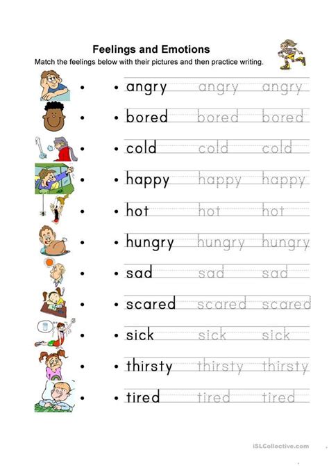 Feelings And Emotion Vocabulary Ability Materialtype Fun Activities