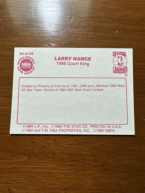 1986 Star Court Kings 24 LARRY NANCE Phoenix Suns EBay