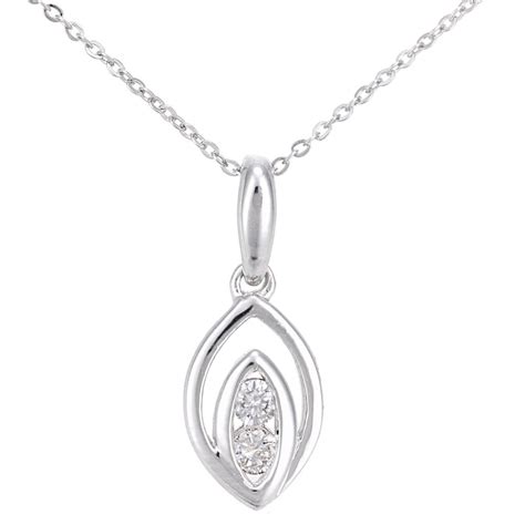 Sparkld 9ct White Gold 010ct Diamond Pendant Necklace Sparkld From