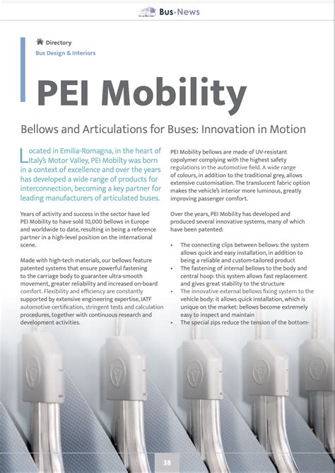 Bellows And Articulations For Buses Innovation In Motion