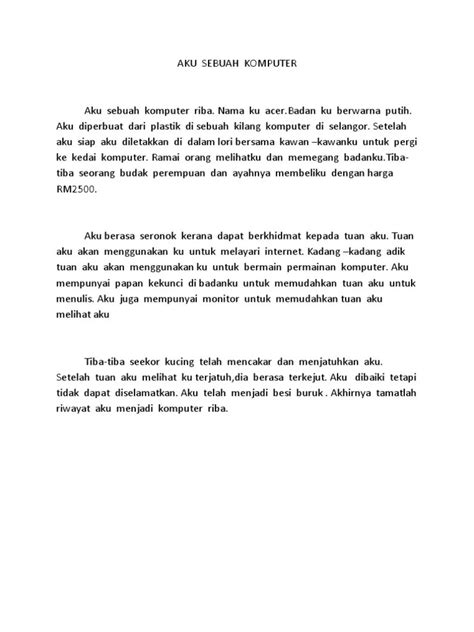 karangan autobiografi  sebuah komputer riba contoh karangan