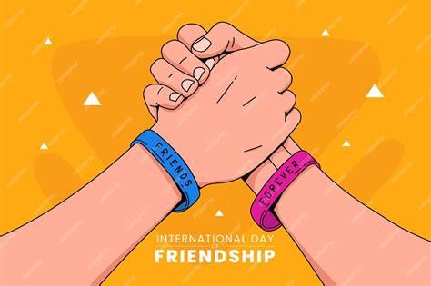 Free Vector Hand Drawn Friendship Day Background With Friends Holding