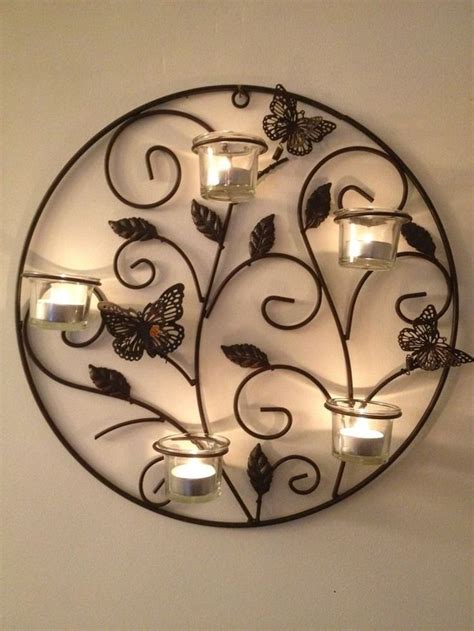 6 Piece Butterfly Metal Wall Art Sconce Tea Light Candle Holder Candle Wall Decor Decorative