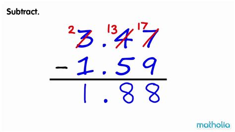 Subtraction Of Decimals With Regrouping Youtube