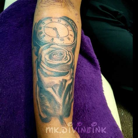 Sleeve Tattoo Design Watch And Rose Tattoo Forearm Tattoo Design