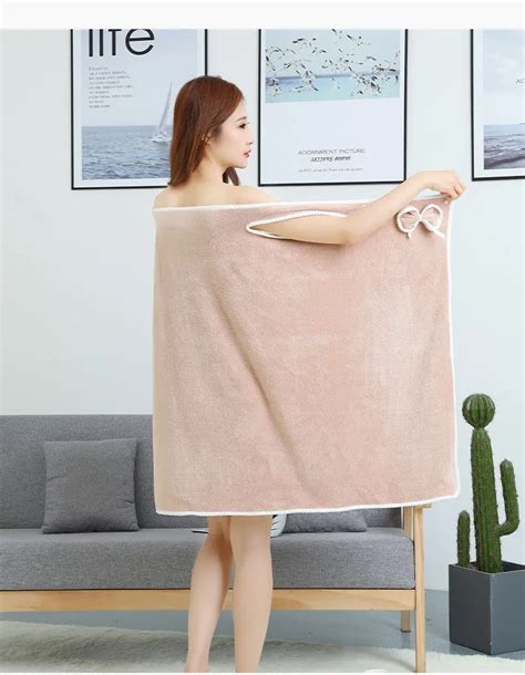 Coral Fleece Body Scrub Towel Women Bath Towel Logo Dress Skirt Big Towel Strong Water