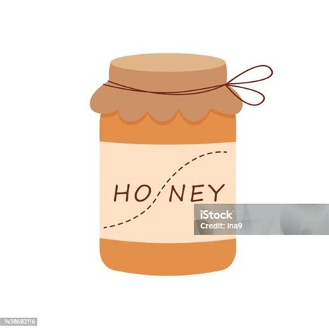 Honey Jar Icon Isolated On White Backgroundvector Illustration Cartoon Flat Style Stock