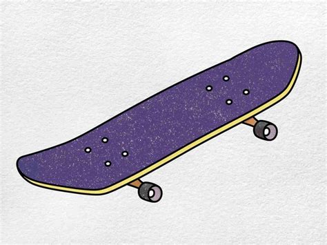 How to Draw a Skateboard - HelloArtsy