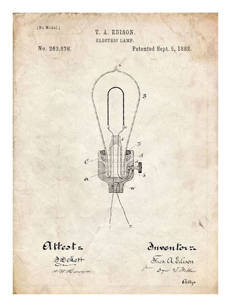 Thomas Edison Light Bulb Blueprints