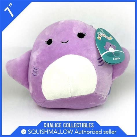 Squishmallows Kellytoy Plush Sealife Squad Aziza The Purple Stingray