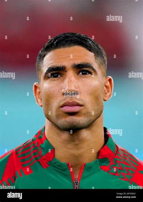 Morocco S Achraf Hakimi Lines Up On The Pitch Ahead Of The FIFA World