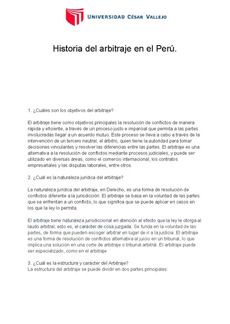 Historia del arbitraje en el Perú - ¿Cuáles son los objetivos del