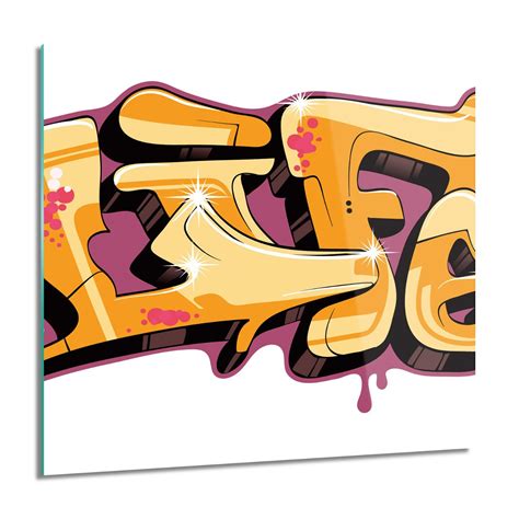 Artprintcave D Graffiti Kwadrat Foto Szklane Cienne X Cm