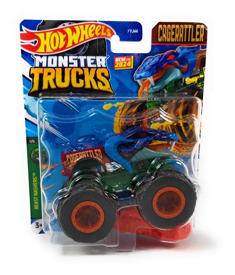 Hot Wheels Monster Trucks Cage Rattler Beast Bashers Scale Toy