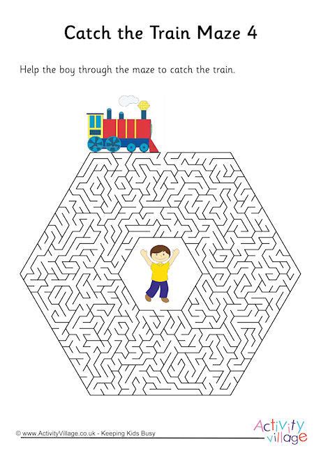 Printable Train Mazes For Kids