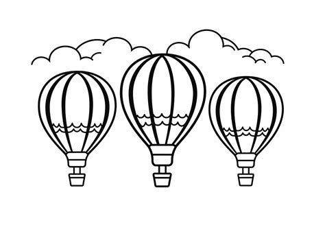 Up, Up, And Away With Balloons - Coloring Page