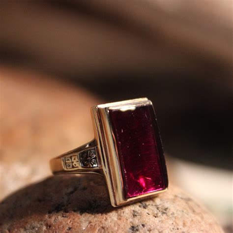 1940's Vintage 10k Solid Gold Ruby Ring 6.2 Grams Size 6.5 Gold Ring ...