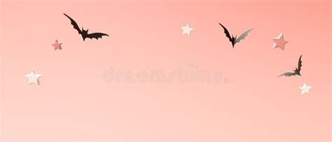 Halloween Theme with Black Bats - 3D Stock Illustration - Illustration ...