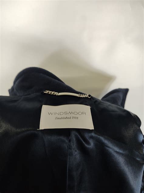 Windsmoor Womens Navy Blue Wool Cashmere Overcoat Coat Made In Eu Uk