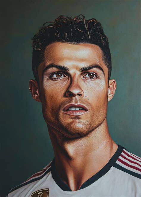 cristiano ronaldo portrait poster picture metal print paint