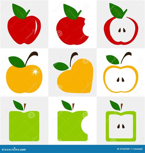 Set Of Apples Vector Stock Vector Illustration Of Computer 41625261