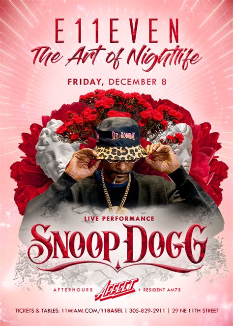 SNOOP DOGG LIVE Tickets at E11EVEN Miami in Miami by 11 Miami | Tixr