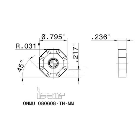 Iscar Milling Insert Onmu Tn Mm Ic Solid Carbide Msc Direct