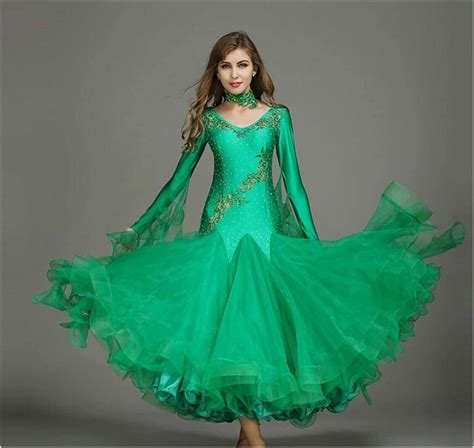 Lzmsda Dancing Costume Outfits Ballroom Dance Dresses Ballroom Costume Viennese Waltz Dress Long