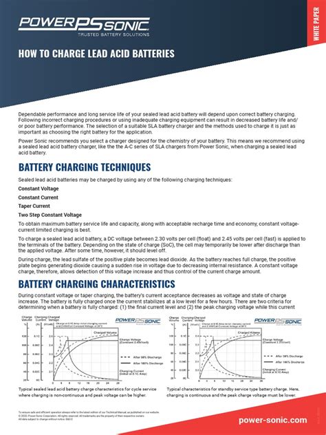 How To Charge Lead Acid Batteries | PDF | Battery Charger ...